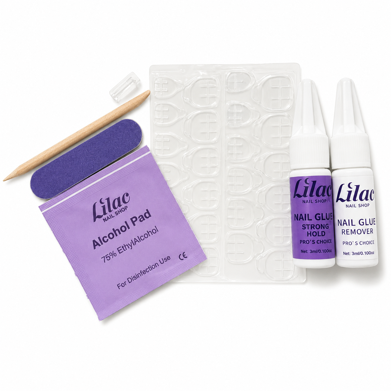 LILAC PRESS ON NAILS TOOL KIT